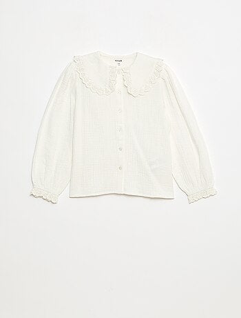 Blusa in doppia garza di cotone