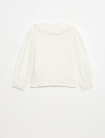 Blusa in doppia garza di cotone