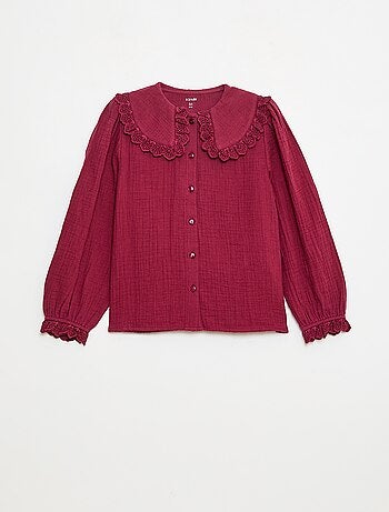Blusa in doppia garza di cotone