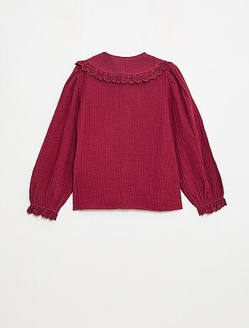 Blusa in doppia garza di cotone