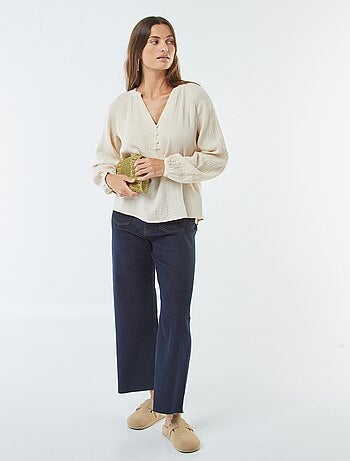 Blusa in garza di cotone