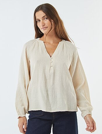 Blusa in garza di cotone