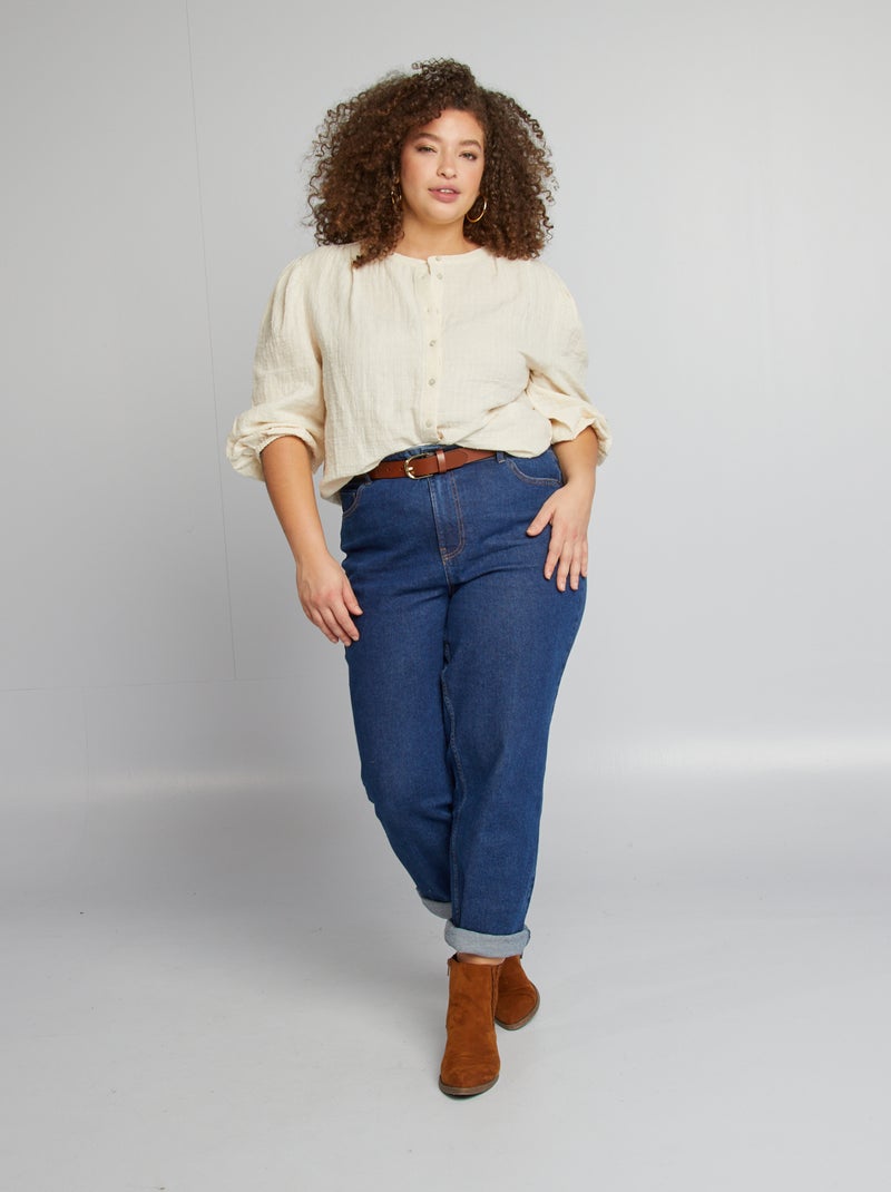 Blusa in garza di cotone BIANCO - Kiabi