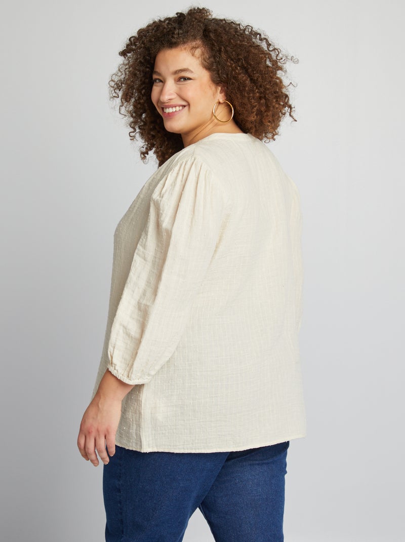 Blusa in garza di cotone BIANCO - Kiabi