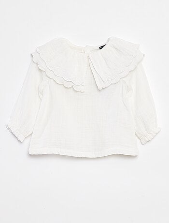 Blusa in garza di cotone