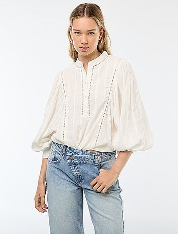 Blusa in garza di cotone