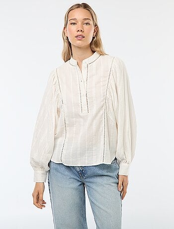 Blusa in garza di cotone