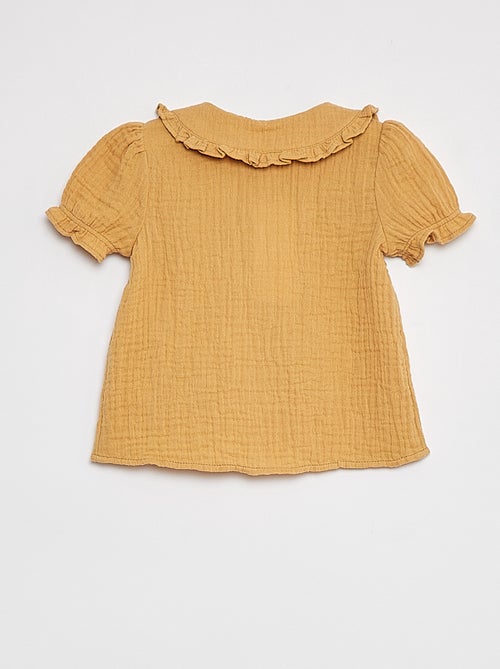 Blusa in garza di cotone con colletto claudine - Kiabi