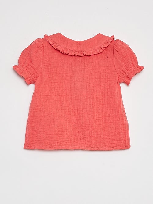 Blusa in garza di cotone con colletto claudine - Kiabi