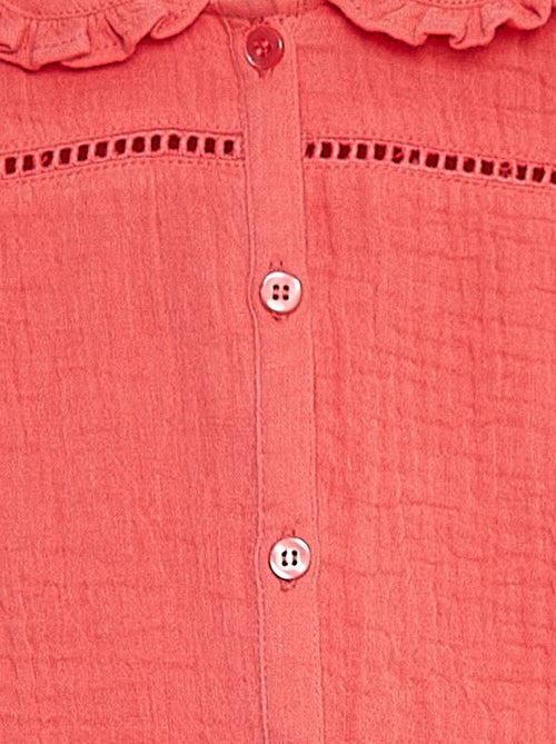 Blusa in garza di cotone con colletto claudine - Kiabi