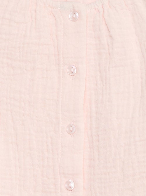 Blusa in garza di cotone con volant sulle maniche corte - Kiabi