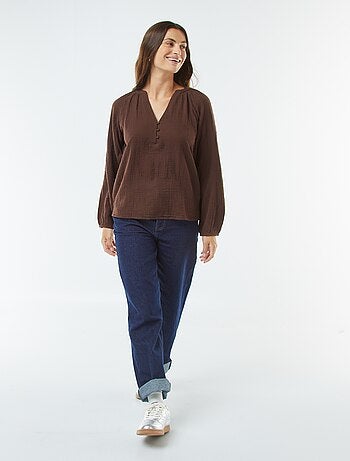 Blusa in garza di cotone
