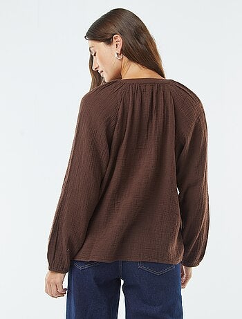 Blusa in garza di cotone