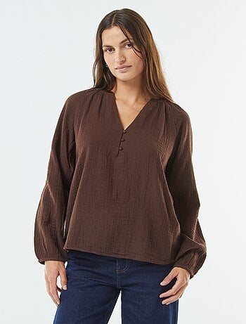 Blusa in garza di cotone