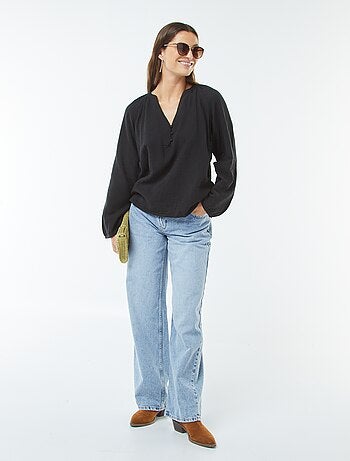 Blusa in garza di cotone