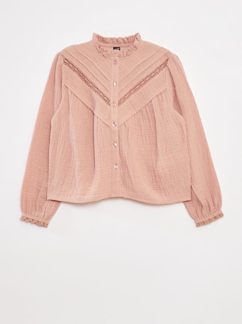 Blusa in garza di cotone plumetis - Kiabi
