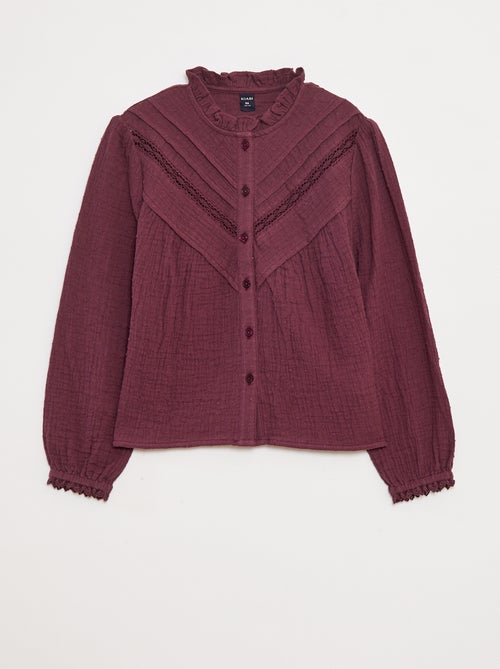 Blusa in garza di cotone plumetis - Kiabi