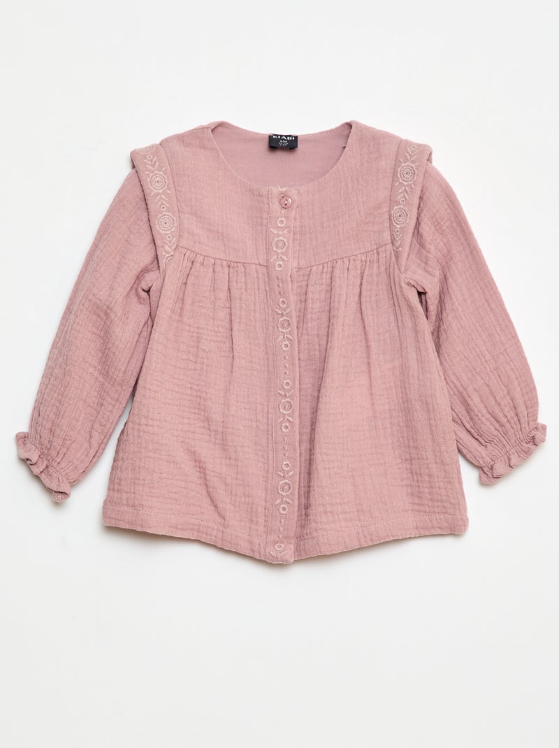 Blusa in garza di cotone Rosa - Kiabi