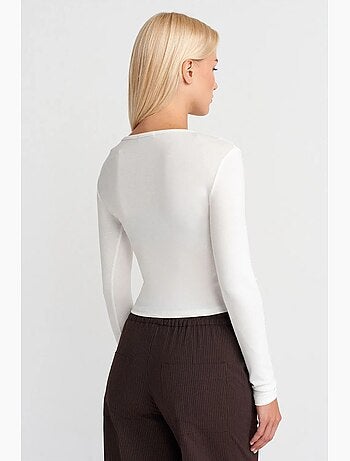 Blusa in jersey a maniche lunghe slim fit dilvin