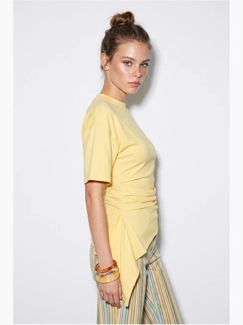 Blusa in jersey aderente con dettaglio drappeggiato lucci - Kiabi