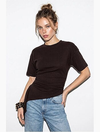 Blusa in jersey aderente con dettaglio drappeggiato lucci