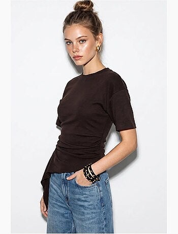 Blusa in jersey aderente con dettaglio drappeggiato lucci