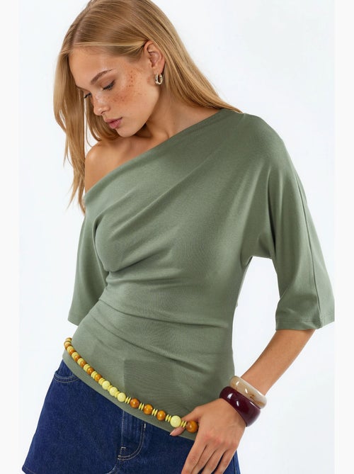 Blusa in maglia a maniche corte con scollo a barca da donna busem - Kiabi Blusa in maglia a maniche corte con scollo a barca da donna busem - Kiabi