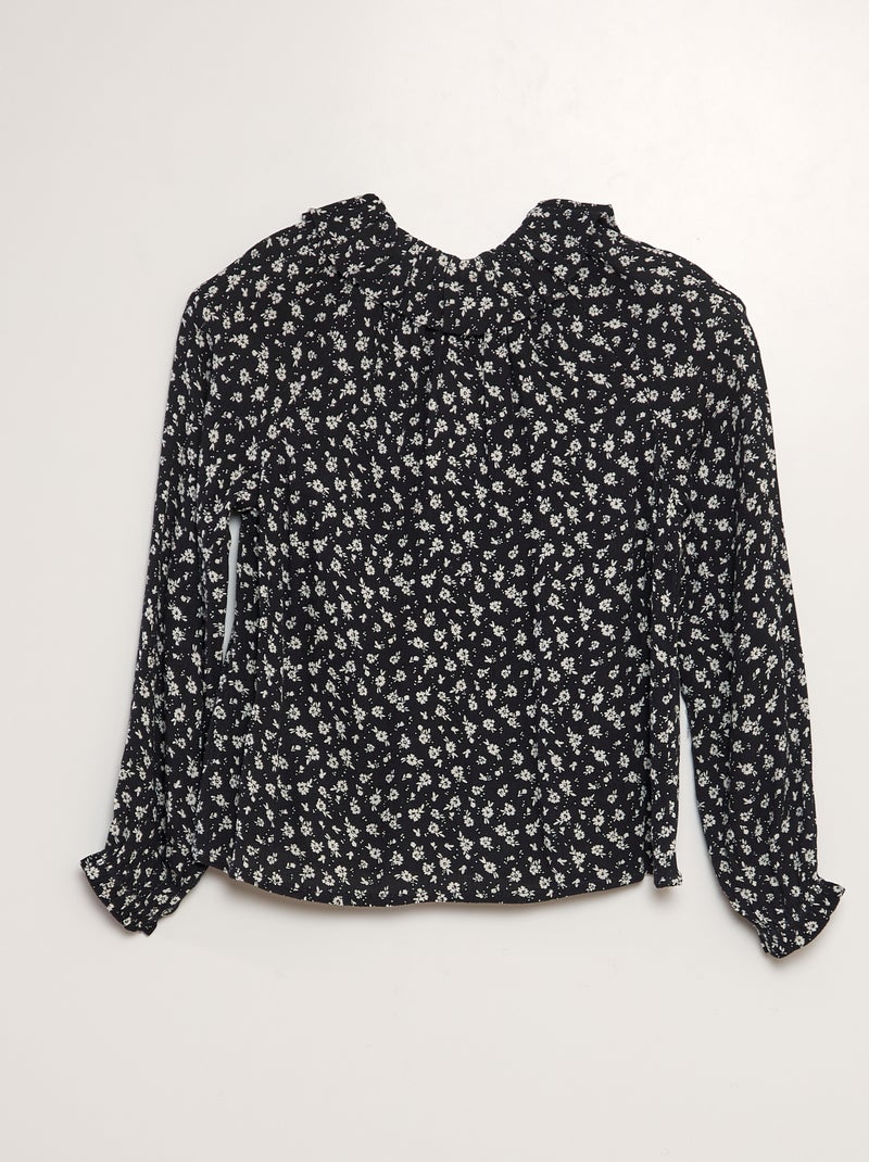 Blusa in maglia crêpe - collezione facile da indossare NERO - Kiabi