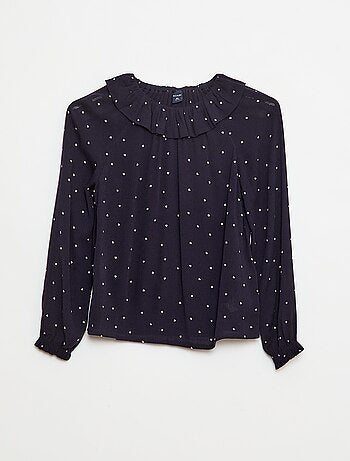 Blusa in maglia crêpe con collo elasticizzato - So Easy