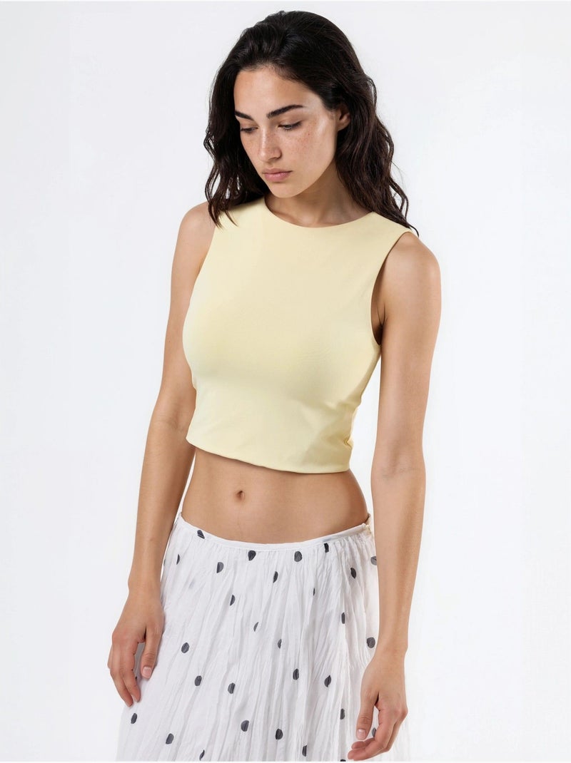 Blusa in maglia senza maniche con scollo a barca busem Giallo limone - Kiabi