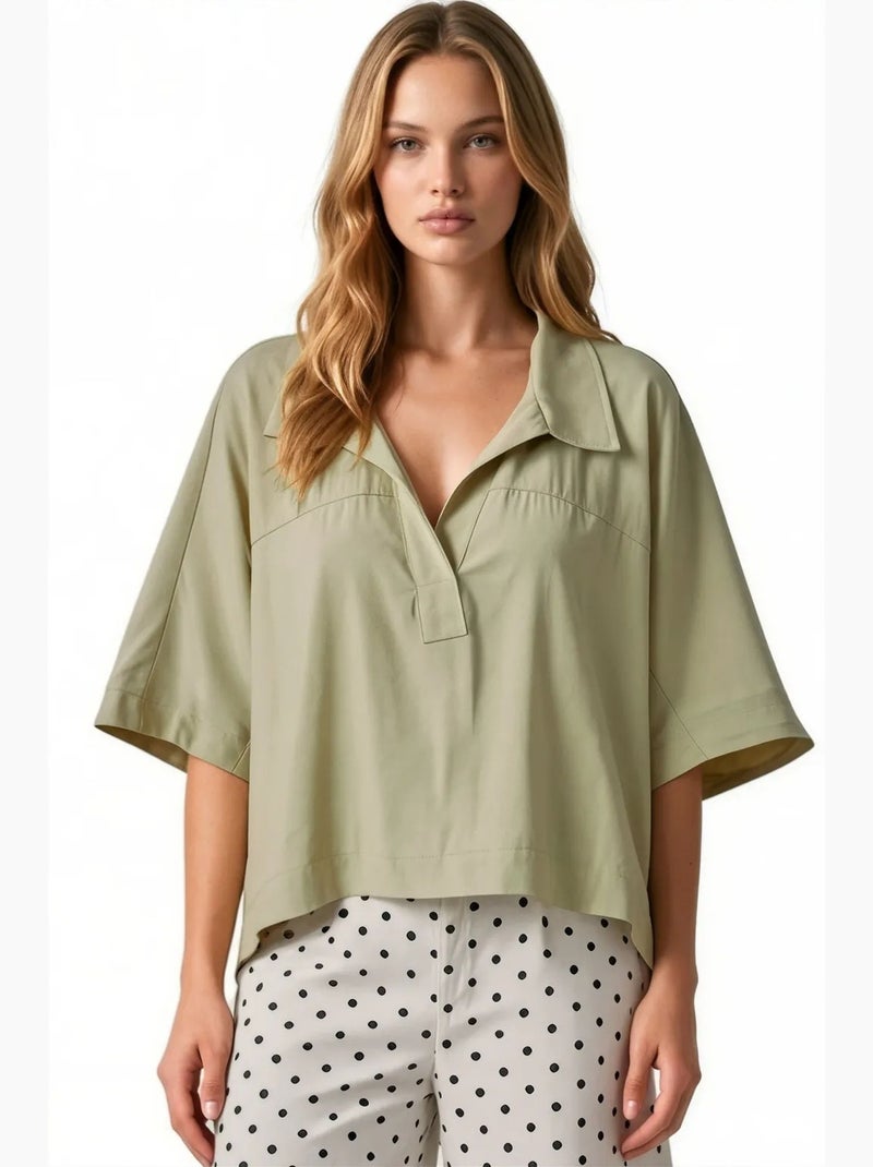 Blusa in misto modal busem Verde menta - Kiabi