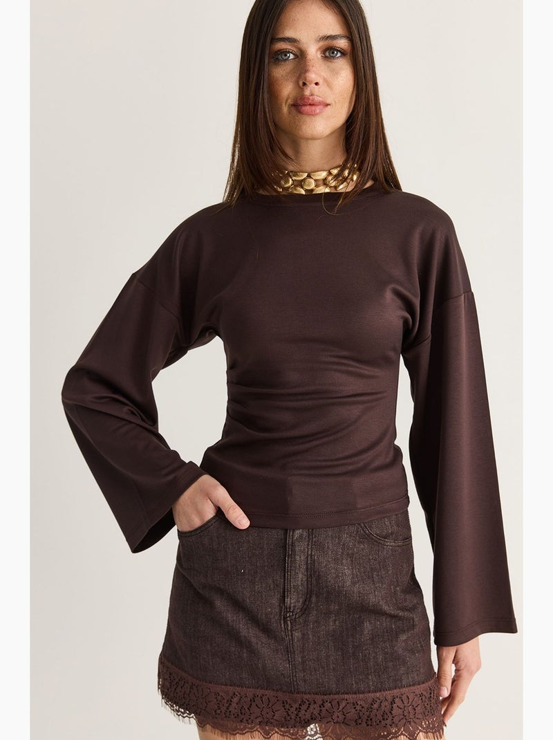 Blusa in modal lucci Marrone cioccolato - Kiabi