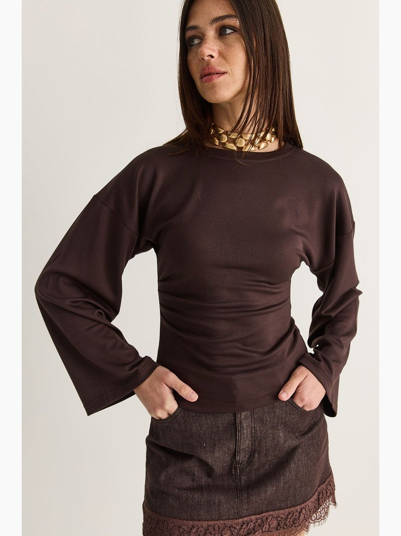 Blusa in modal lucci Marrone cioccolato - Kiabi