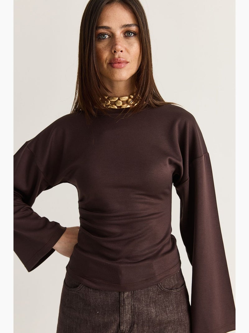 Blusa in modal lucci Marrone cioccolato - Kiabi