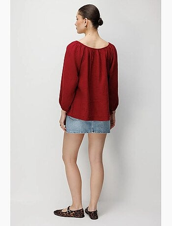 Blusa in mussola con bottoni mixray