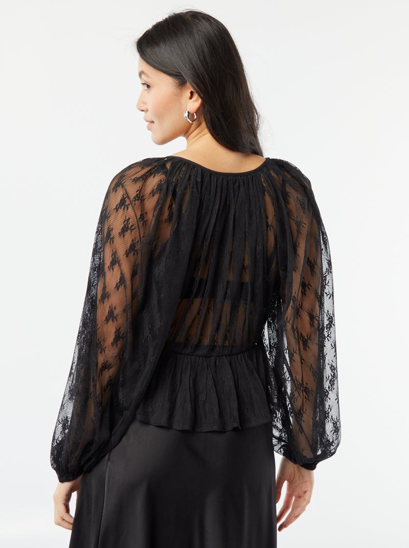 Blusa in pizzo nero - Kiabi