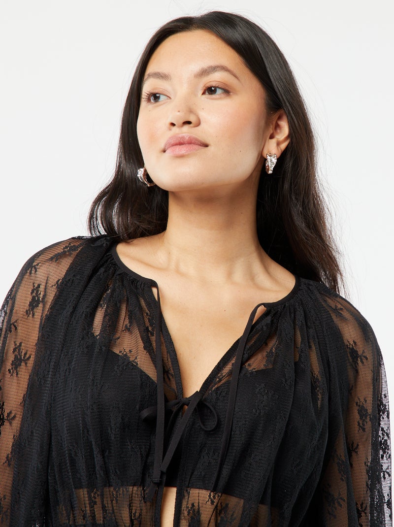 Blusa in pizzo nero - Kiabi