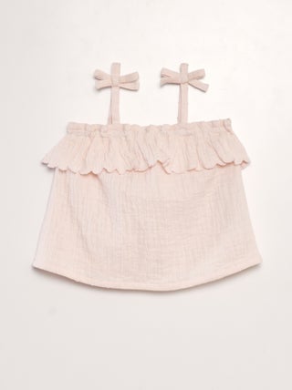 Blusa in plumetis in garza di cotone