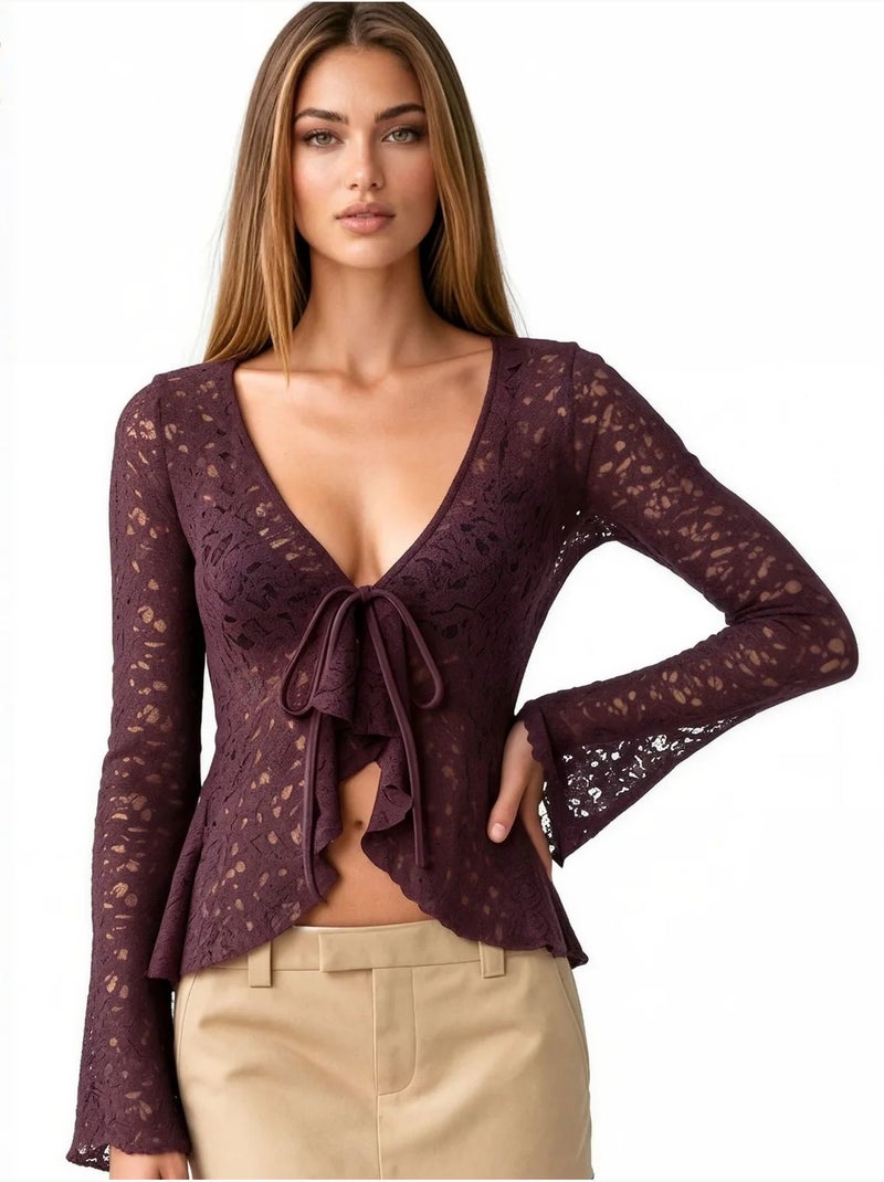 Blusa in poliammide ed elastan busem Rosso bordeaux - Kiabi