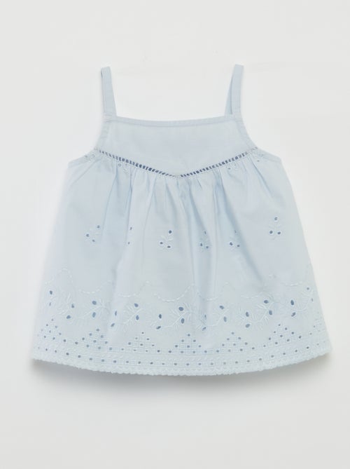 Blusa in popeline con ricami in sangallo - Kiabi