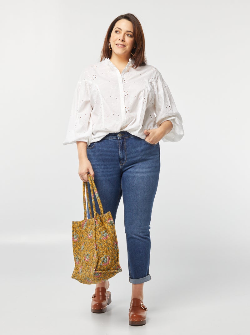 Blusa in ricamo a punto inglese bianco - Kiabi