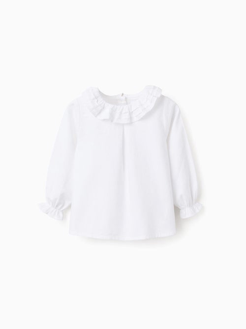 Blusa in saffiano di cotone con volant - Kiabi