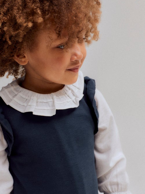 Blusa in saffiano di cotone con volant - Kiabi