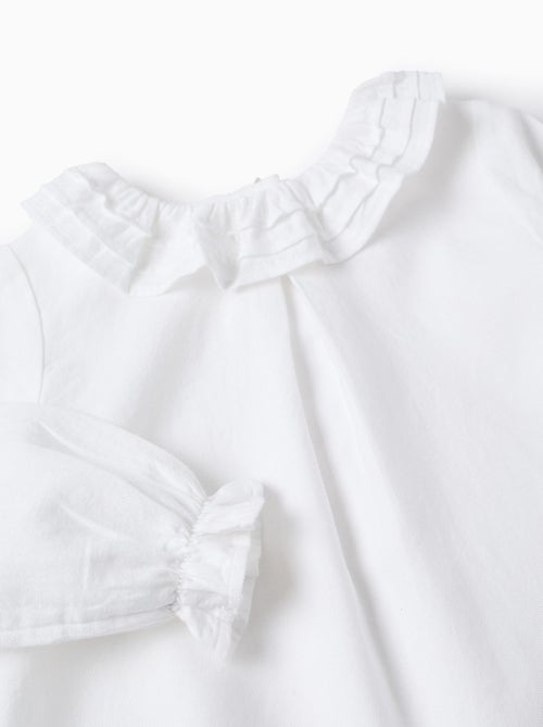 Blusa in saffiano di cotone con volant - Kiabi