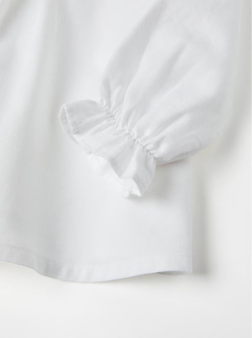 Blusa in saffiano di cotone con volant - Kiabi