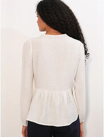 Blusa in tessuto con volant e chiusura con laccetti bdart