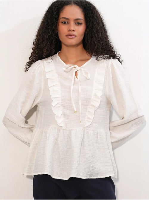 Blusa in tessuto con volant e chiusura con laccetti bdart - Kiabi