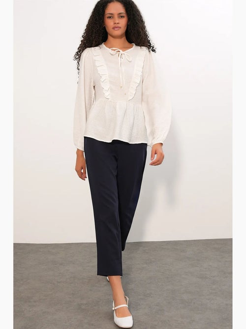 Blusa in tessuto con volant e chiusura con laccetti bdart - Kiabi