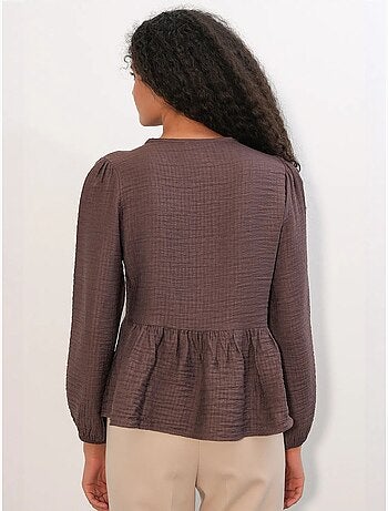 Blusa in tessuto con volant e chiusura con laccetti bdart