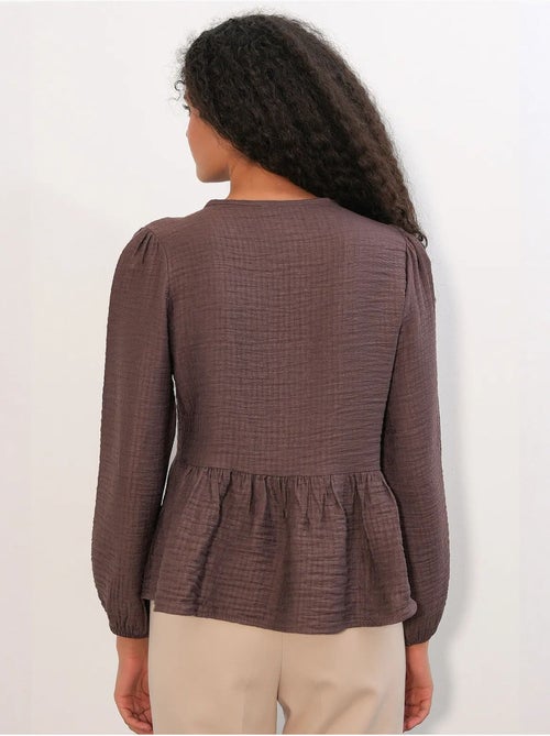 Blusa in tessuto con volant e chiusura con laccetti bdart - Kiabi